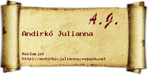 Andirkó Julianna névjegykártya
